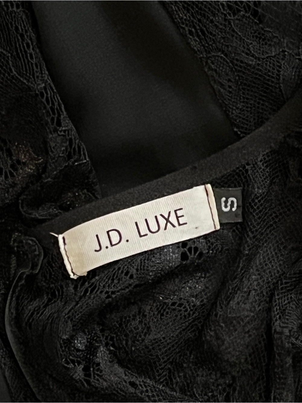 Vintage Black Lace Maxi Dress Small Sheer by J.D. Luxe Whimsigoth Witchy Gothic - Picture 12 of 13